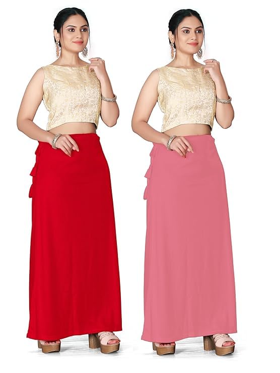 VAITAN Saree Shapewear Petticoat Saree Skirt Saree Silhouette Smooth Stretchable Shape Wear Body Shaper Petticoat for Saree for Women with Drawstring-image-47