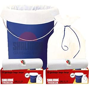 Shalimar Premium OXO – Biodegradable Garbage Bags 24 X 32 Inches (Large) 60 Bags (4 rolls) Dustbin Bag/Trash Bag – White…