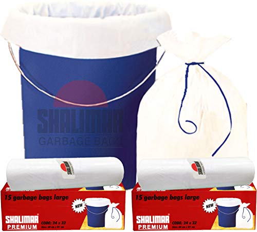 Shalimar Premium OXO – Biodegradable Garbage Bags 24 X 32 Inches (Large) 60 Bags (4 rolls) Dustbin Bag/Trash Bag – White…