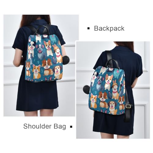 Image of ALAZA Colorful Cute Dogs Trips Hiking Camping Rucksack Pack for Women