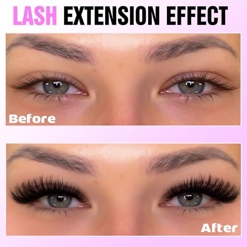 Image of Pawotence Lash Clusters 280pcs Individual Lashes Cluster Eyelash Extensions 50D 9-16mm Mix Eyelash Clusters Lash Extension for Self Application at Home (50D, 0.07D, 9-16mm)