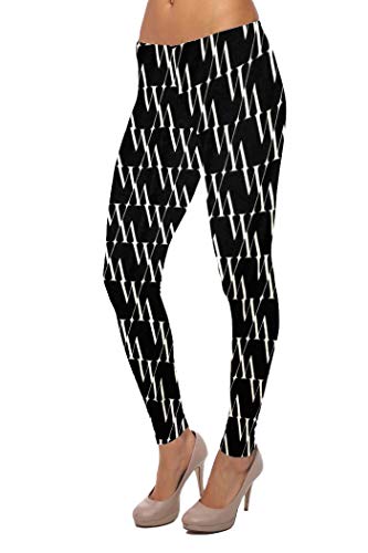 Polainas elásticas de longitud completa sin transparencias diseño diagonal negro 40-42