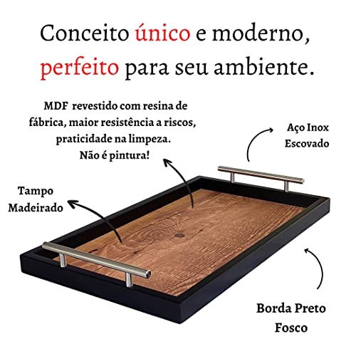 Bandeja Café Xícaras Bebidas Bar Decorativa Portátil Entrada Hall Alças Ambiente Sala