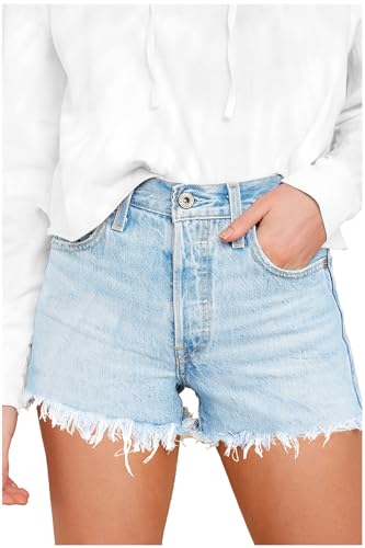 JMITHA Short en Jean Femme Taille Haute Short d'Été en Denim Extensible Déchiré Mode Vintage Shorts et Bermudas