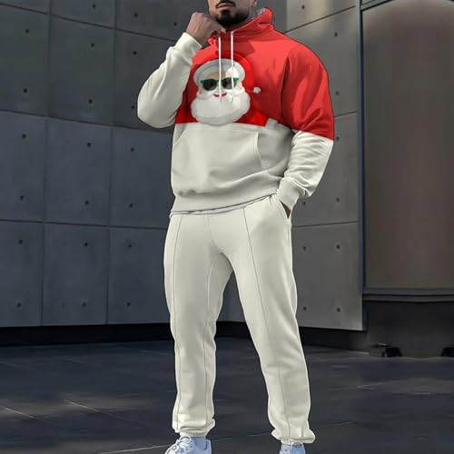 Chándal de Navidad para hombre con sudadera con capucha y pantalón de diseño divertido 3