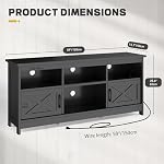 YITAHOME TV Stand for 65 Inch TV, Entertainment Center with LED Light and Power Outlet, Farmhouse TV Cabinet, Television Stands for Living Room, Black