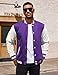COOFANDY Mens Fashion Varsity Jacket Casual High School College Baseball Jackets Hipster Purple Medium