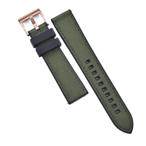 Bracelet montre caoutchouc FKM anti-transpiration 22mm nylon robuste