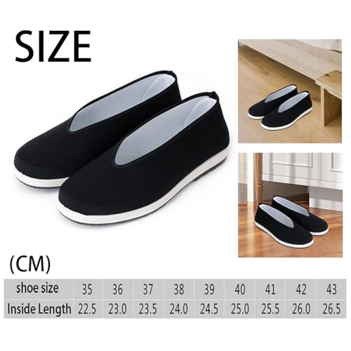 Kung Fu Shoes for Men and Women, Canvas Martial Arts Shoes with Rubber Sole, Breathable Anti Slip Tai Chi Training Shoes4