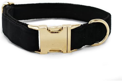 Miniatura 3 de Love Dream Collar de perro Bowtie, collares de terciopelo para perro con hebilla de metal desmontable con corbatín, collares ajustables suaves y