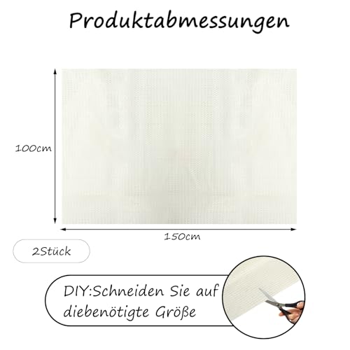 2 Stück Teppich Antirutschunterlage, 100 x 150cm Anti Rutsch Teppichunterlage, rutschfeste Unterlage zuschneidbar, Antirutschmatten für Teppiche & Läufer Schublade Auto, alle Böden
