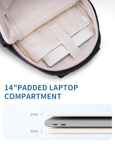 WANDF Initial Laptop Backpack for Women, Quilted Puffer 14 Inch College Backpack, Personalized Water-Resistant Travel Backpack Daypack (Black Q)4