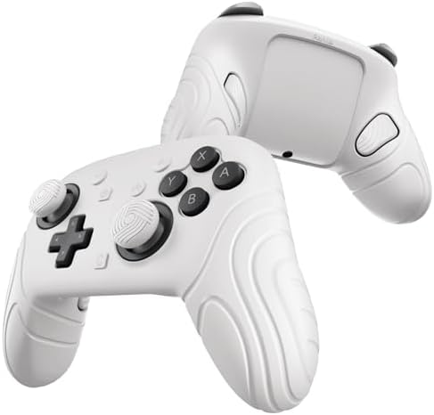 （06:30時点） PlayVital Switch2 Pro対応 シリコン製グリップカバー 滑り止め仕様 スイッチ２プロコン対応背面ボタン&サムスティックキャップ＆ステッカー付属-サムライバージョン 【ホワイト】