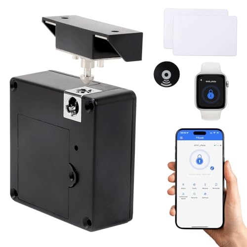 Cerradura Electrónica para Armario, Cerradura Inteligente para Cajones con 2 Tarjetas IC Cerradura Inteligente para Armario con APP NFC, Cerraduras Ocultas para Cajone, Caja, Taquilla, Buzone