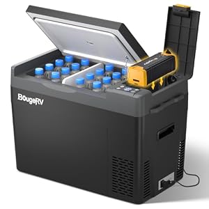 BougeRV CRPRO 29L Kompressor Kühlbox mit 266Wh Akku (2026 Upgrade), bis zu 18 Std. Laufzeit dank neuer Akkuzellen, 15 Min. Schnellkühlung, 12V/230V Auto Kühlschrank für Camping, Wohnmobil & Outdoor