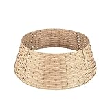 QUZHQZHQS Detachable Eco-Friendly PE Rattan Christmas Tree Skirt, Xmas Tree Collar Basket, Christmas