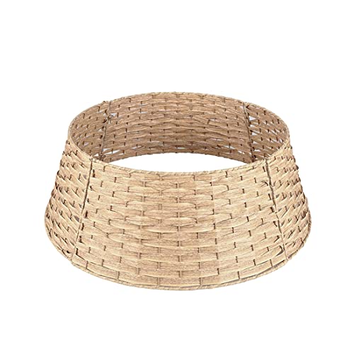 Quzhqzhqs Detachable Eco-Friendly Pe Rattan Christmas Tree Skirt, Xmas Tree Collar Basket, Christmas Tree Collar, Christmas Ornament, Round, Iron Frame, Base Cover, Ornament, Removable (Beige,Medium)… #TOP4