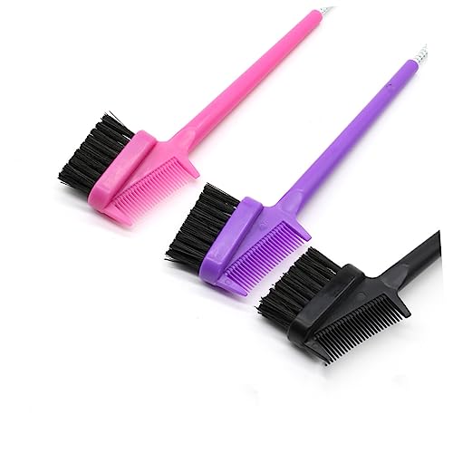 Baluue Professional Eyebrow Brush Eyelash Comb Set 6pcs Double-sided Gentle for Edges Smooth Handle Portable for Home Salon or Travel