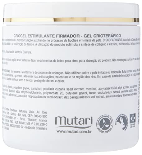 Criogel Estimulante Firmador Gel Crioterápico Prof - Pro Skin -500G, Mutari