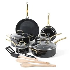 Black w/ Gold Handles (Ceramic Nonstick Cookware)