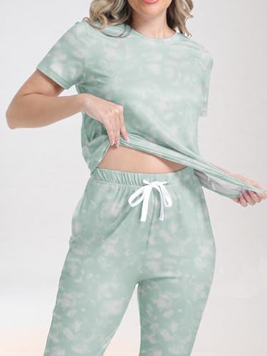 2 Piece Pjs Set For Womens Pajamas Lounge Set Long Sleeve Joggers Pants Sleepwear with Pockets3