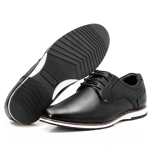 Sapato Social Masculino Oxford Couro Legítimo Todo Espumado Bico Redondo Brogue Estilo Italiano Forro e Couro (42, Preto)