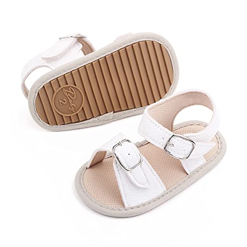 Baby Shoes Fashion Soft Soled Toddler Shoes Breathable Hollow Baby Sandals Toddler Boys Wide Sandals (White, 5 Infant)3