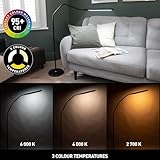 Electra™ Modern LED Floor Lamp with 3 Color Temperatures (Daylight, Cool Light, Warm Light), Anti-Glare Shade, Adjustable Brightness/95+ CRI/Flexible Arm & Rotating Shade (2500 Lux, 800 Lumens, Black) - Image 6