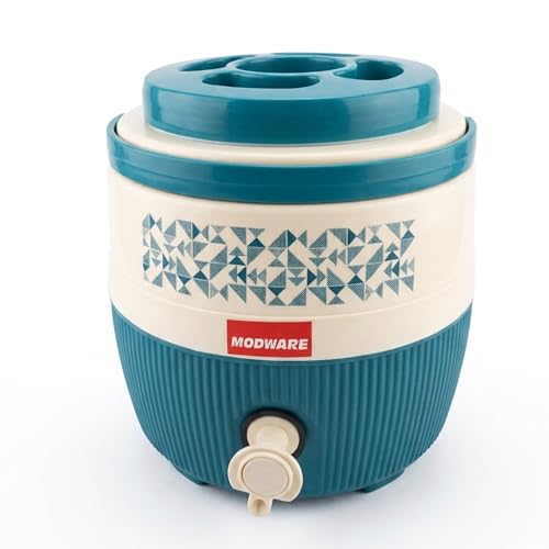 Image of MODWARE Kool Marina Insulated Plastic Water Jug, 6 litres, Food Grade, BPA Free, Easy to Carry (Green, 6000)