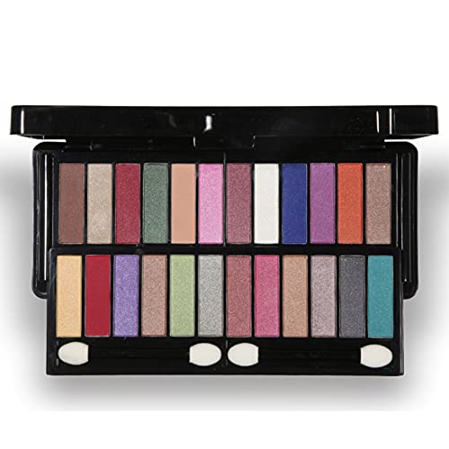 Image of FASHION COLOUR Professional 24 Eyeshadow Makeup Kit | Eyeshadow Palette with Brush | Long Lasting and Easily Blendable | Shimmery Finish | Available in 2 Variants | Shade 01