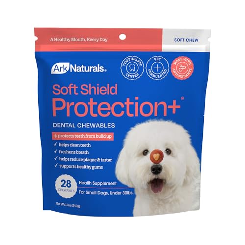 Image of Ark Naturals Soft Shield Brushless Toothpaste - Small Breeds, 12oz Bag - Soft-Baked Dog Dental Chew with Toothpaste Center - Prevent Plaque & Tartar and Freshen Breath with Dental Chews for Dogs