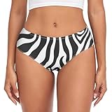 Oarencol Womens Bikini Underwear Women Panties for Women Zebra Animal Black White Stripe Ladies Lightweight Cheeky Hipster S