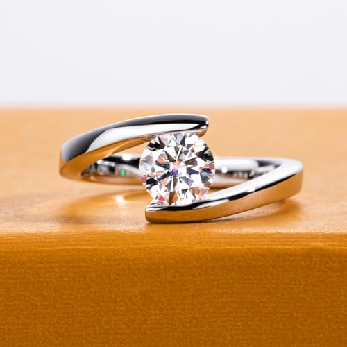 Moissanite Engagement Ring 1CT D Color VVS1 Clarity 925 Sterling Silver Moissanite Infinity Twisted Promise Anniversary Wedding Rings for Women with Certificate2