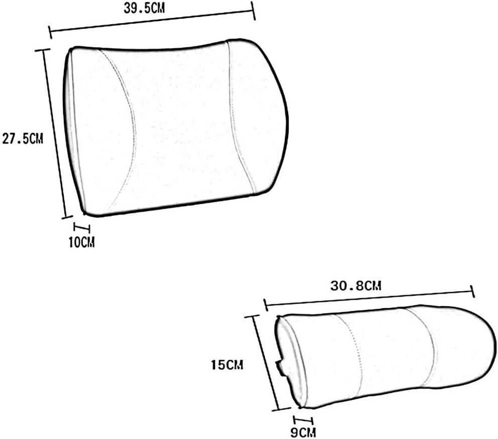 Lumbar Pillow-Leather Lumbar Car Cushion Cushion Lumbar Pad Synthetic Fiber Back Cushion Seat Headrest Lumbar Suit(White-Dinosaur Doodle4)