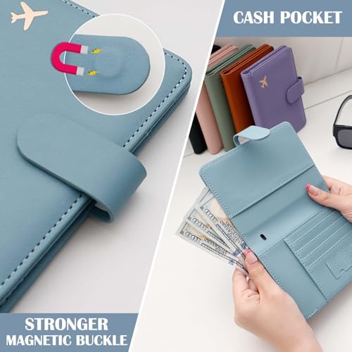 Image of Melsbrinna Premium Leather Passport Holder Covers Case, Waterproof Rfid Blocking Travel Wallet Passport Holder with Pen Holder, Cute Passport Book for Women /Men