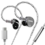 CCA Phoenix In-Ear Monitor Kopfhörer, Dual-Magnet Dynamic Driver IEM mit HiFi Clear Sound & Deep Bass, Vollmetall Professionelle Gaming Earbuds für Musiker, Sänger