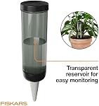 Fiskars LifeWell Watering Spike for Indoor Plants – Self-Watering Device with Transparent Reservoir, Porous Ceramic Cone, UV-Resistant & Recycled Plastic, 11.75 oz
