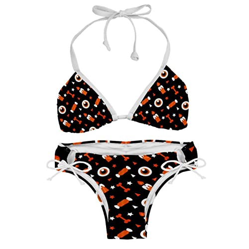 Bikini Halloween femme XL : le maillot multicolore parfait pour sublimer vos formes en soirée