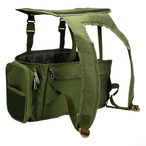 SiSinkal Heavy Duty Nylon Fishing Backpack Set, 36L Large Capacity Tackle Box Carrier with Breathable Mesh Back Panel and Comfortable Seat, for