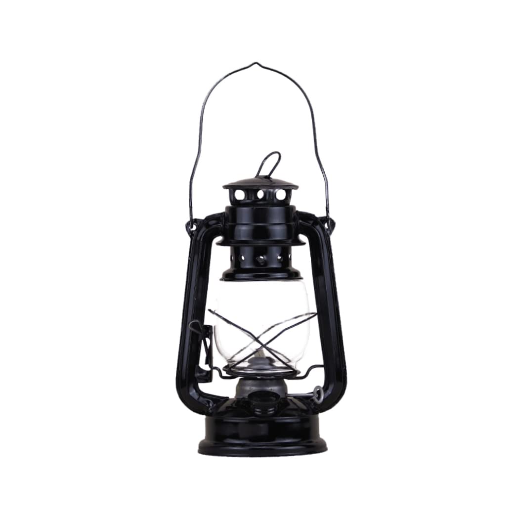 Wedhapy camping oil lantern Retro Kerosene Lamp Vintage Portable Camping Oil Burning Lantern Outdoor Lights Black