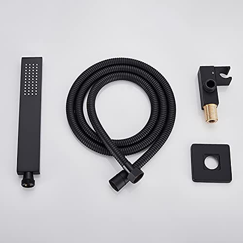 Système de douche thermostatique avec ciel de pluie 12" et douchette carrée - 6