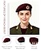 Military Beret Hat for Women and Men - US Army Style & Wool British Beret Hats, Vintage Fashion Army Hat in Multiple Colors - Wine Red Beret