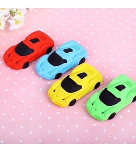Image of (Pack of 4) Car Shape Eraser for Kids Multi Colour School strasnary Eraser Set(QS1)