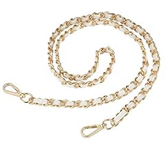 A Gold Chain White Leather 47.2"