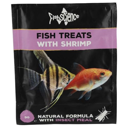 Fishscience Fish Treats With Shrimp 9G | Complete Tropical Fish Food | Aquarium | Bottom Feeder | Immune, Colour & Growth Support | Marine