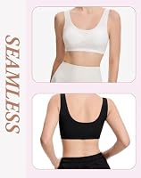 INNERSY Seamless BH Mädchen Sport Bustier ohne Bügel, M, Weiß/Beige/Schwarz – Ansicht 2