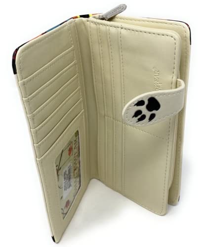 Shag Wear Native Wolf Large Animal Wallet for Women and Teen Girls Vegan Faux Leather 7" Beige3