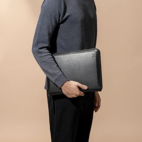 Image of DailyObjects Urbane Tech Folio - Black, Gadget Organiser Tech Kit Bag For Laptops And Office Accesories, Vegan Faux Leather, Lightweight And Soft, Sensitive Material With Ykk Zipper - Boys