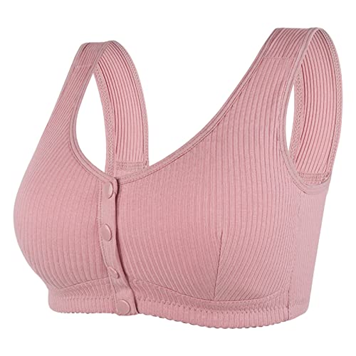 Generisch Sujetador sin anillo de acero para mujer, parte delantera cerrada, espalda en T, talla grande, sin costuras, sin forro, para busto grande, a, 40