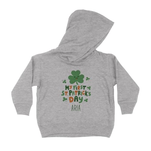 My First St. Patrick's Day Aria Kids Hoodie Sweatshirt Toddler 4T Heather Grey